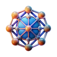 beautiful minimalist Neural Network Icon Transparent Background with Gradient premium png