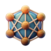 stunning artistic Neural Network Icon Transparent Background with Gradient genuine png