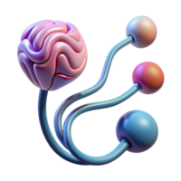 serene modern Neural Pathway Illustration Transparent Background with Gradient Colors authentic png