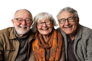 Happy seniors enjoying time together with smiles png
