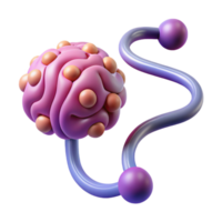 serene creative Neural Pathway Illustration Transparent Background with Gradient Colors high quality png