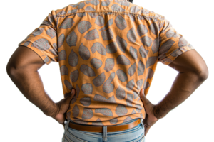 Casual shirt design with bold patterns from the back png