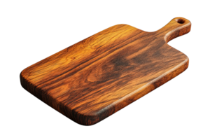 Wooden cutting board with smooth surface and handle png