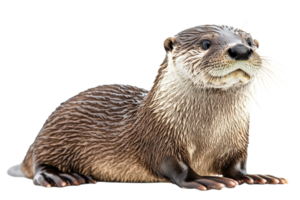 Cute otter resting on a transparent background png