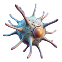 beautiful abstract Neuron Cell Illustration Transparent Background with Microscopic Detail authentic png