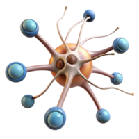 serene artistic Neuron Structure Diagram Transparent Background with Microscopic Detail and Labels authentic png
