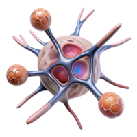 extraordinary classic Neuron Structure Diagram Transparent Background with Microscopic Detail and Labels professional png