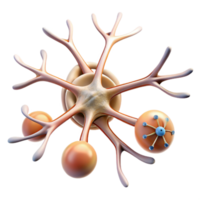 stunning modern Neuron Structure Diagram Transparent Background with Microscopic Detail and Labels original png