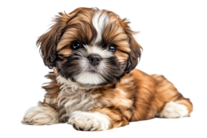 Shih Tzu puppy lying on a transparent background png