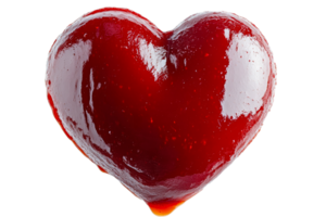 Red heart shaped jelly on clear background png