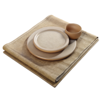 serene rustic Neutral Tone Placemat Isolated Transparent Background genuine png