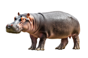 Hippo standing on a transparent background png