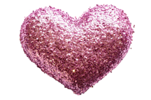 Glittering pink heart shape with a sparkly finish png