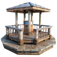 wonderful rustic Observation Deck Isolated with Panoramic View detailed png