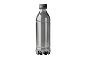 Clear bottle with screw cap on transparent bg png