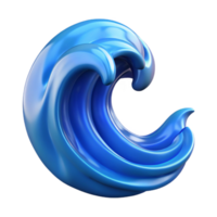 serene creative Ocean Blue Wave Crest Isolated Element png