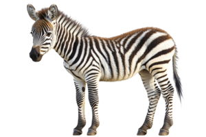 Zebra in natural pose, transparent background png