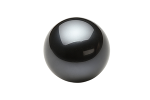 Glossy black sphere with smooth surface in clear view png