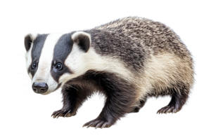 Badger walking on a transparent background png