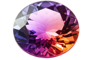 Colorful round gemstone with a transparent background png