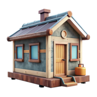 serene contemporary Off Grid Tiny House Front View Cutout high quality png