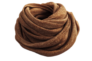 Brown scarf in a circular pattern on clear background png