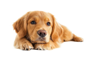 Golden retriever puppy resting with calm expression png