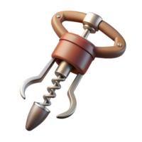 serene rustic Old Fashioned Wine Opener Corkscrew Design Transparent Background authentic png