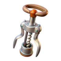 elegant rustic Old Fashioned Wine Opener Corkscrew Design Transparent Background high resolution png