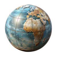 serene creative Old World Globe Transparent Background high quality png