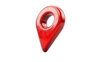 Red map marker with transparent background for design use png