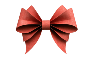 Elegant red ribbon bow with transparent background png