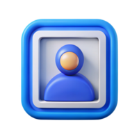 stunning minimalist Online Profile Picture Frame Transparent Background with Blue Border professional png