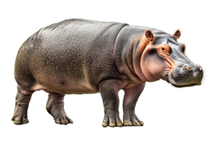 Large hippopotamus standing on a transparent background png