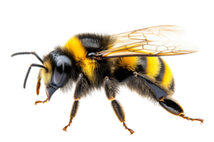 Close up of a bumblebee on a transparent background png