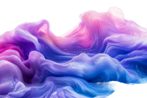 Abstract flow liquid, colorful gradients movement forms, cut out transparent png