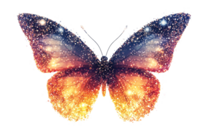 Shimmering Butterfly with Glittering Texture, cut out transparent png