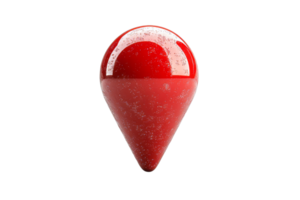 Shiny red map pointer, gps location symbol, cut out transparent png