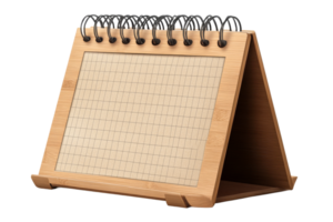 Blank wooden frame memo pad for notes on black, cut out transparent png