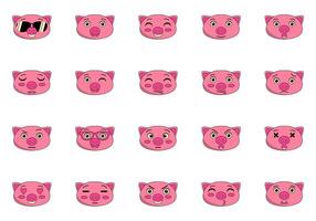 Cute Pigs Element Set vector