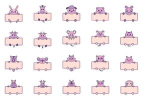 Animal Holding Banner Element vector