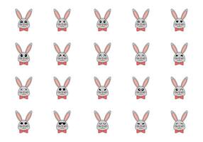 Cute Bunny Expression Face Element vector