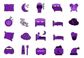 Sleep Well Design Element Set vector