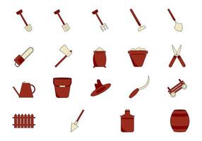 Farming Stuff Design Element Set vector