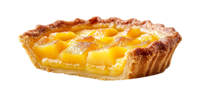 Delicious mango pie with fresh fruit filling, cut out transparent png