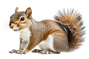 Squirrel with a bushy tail, animal mammal rodent wildlife, cut out transparent png
