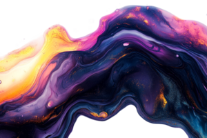 Abstract colorful wave with particles, fluid art, transparent backdrop , cut out transparent png