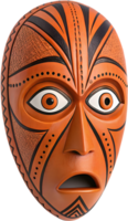Intricate African voodoo mask with authentic cultural significance and ritualistic carvings artwork. . png