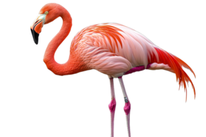 Striking Flamingo Portrait, Elegant Pink Bird, Exotic Wildlife, cut out transparent png