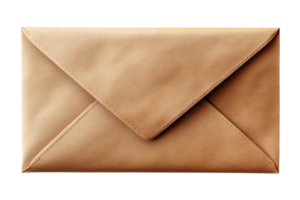 Closed brown paper envelope with a neat classic look, cut out transparent png